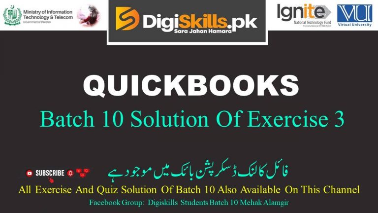 digiskills quickbooks exercise 3 batch 10