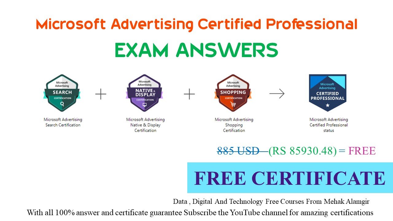 Microsoft Advertising Certification Exam Answers