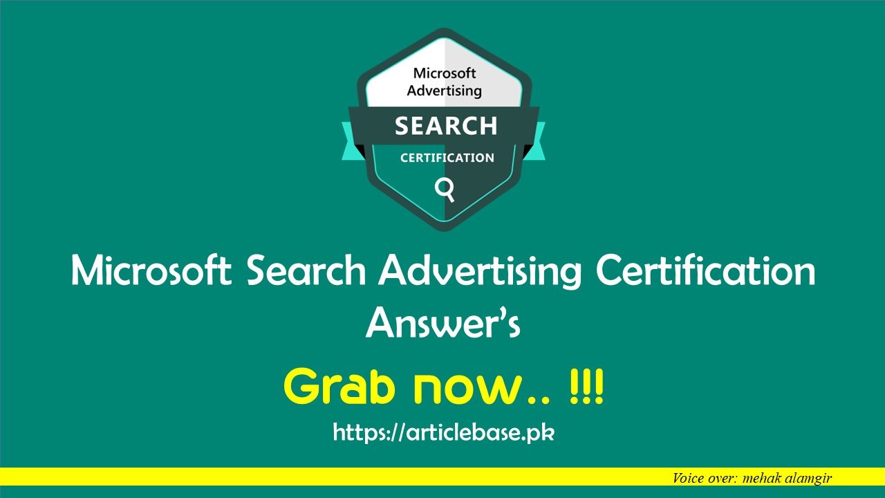 Microsoft Search Advertising Certification Exam Answers