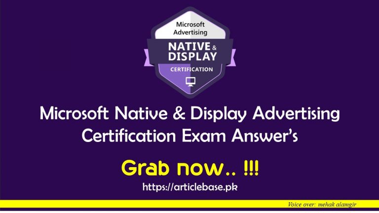 Microsoft Native & Display Advertising Certification Exam Answers